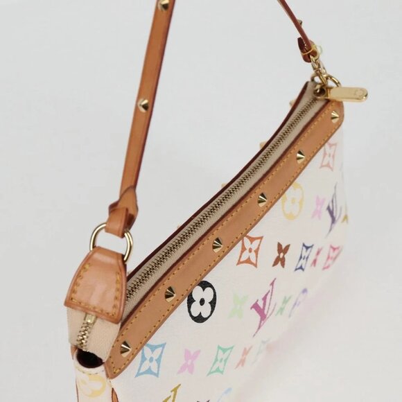LOUIS VUITTON Multicolor Pochette Accessoires Pouch White M92649 Auth 128866V - Picture 7 of 15